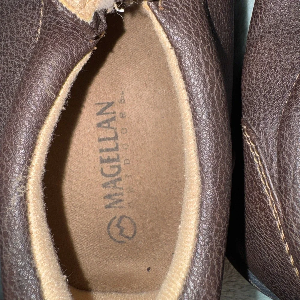 Magellan Mens FWMFMC2067 Slip On Shoes 13 Brown Faux Leather Comfort